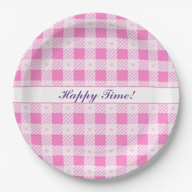 Plato De Papel Colección rosa moderno con mucho amor (Anverso)