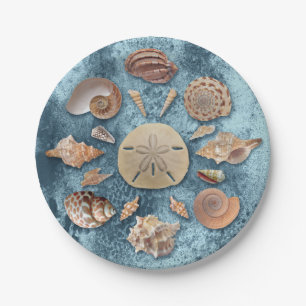 Plato De Papel Colección Seashells