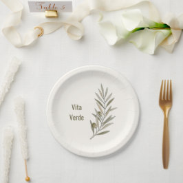 Plato De Papel Colección Vita Verde