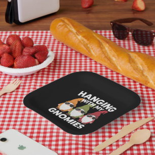 Plato De Papel Colgar con mi Gnomies Funny Garden Gnome