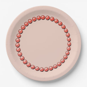 Plato De Papel Collares De Collares De Engranaje Y De Coral Placa