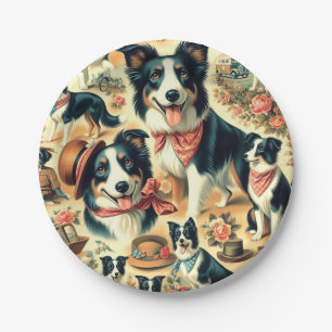 Plato De Papel Collie de borde suave sin soldadura