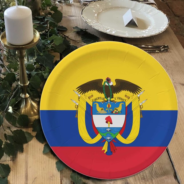 Plato De Papel Colombia, fiesta de Bandera Colombiana, cumpleaños (Subido por el creador)