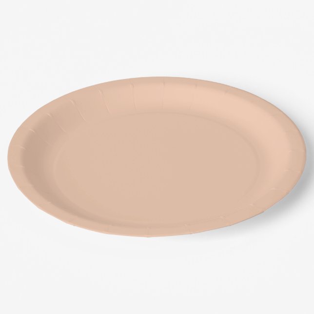 Plato De Papel color albaricoque (Angular)