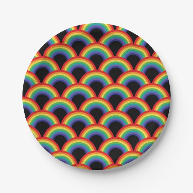Plato De Papel Color arcoiris (Anverso)