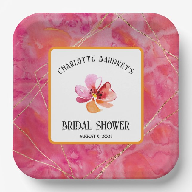 Plato De Papel Color caliente moderno (Anverso)