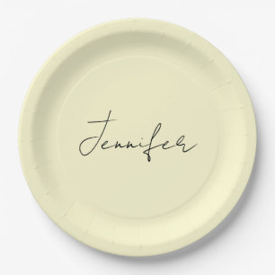 Plato De Papel Color crema elegante minimalista moderno simple no