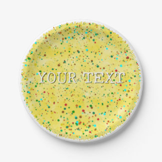 Plato De Papel Color De Agua Amarillo Con Personalizado De Decora