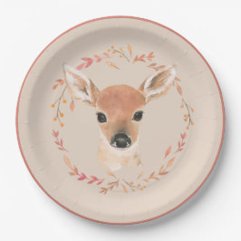 Plato De Papel Color de agua de los animales del bosque Baby Show