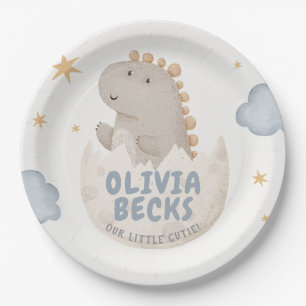 Plato De Papel Color de agua pastel Baby Shower ilustrativo