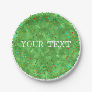 Plato De Papel Color De Agua Verde Con Personalizado De Decoració