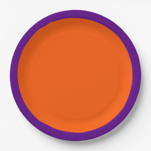 Plato De Papel Color de énfasis naranja listo para Personalizar