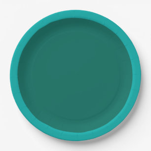 Plato De Papel Color de énfasis verde azulado listo para Persona