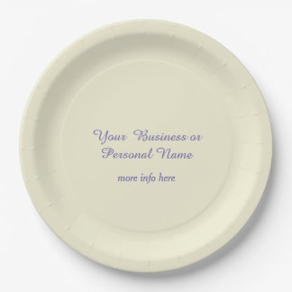 Plato De Papel color ecru personalizado - elegante