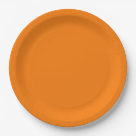 Plato De Papel Color Naranja