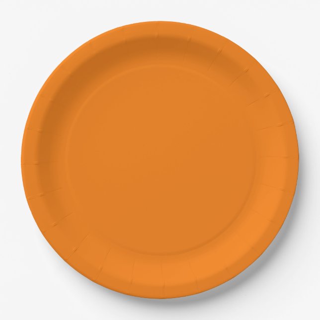 Plato De Papel Color Naranja (Anverso)