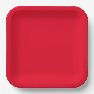 Plato De Papel Color rojo sólido, rojo verdadero