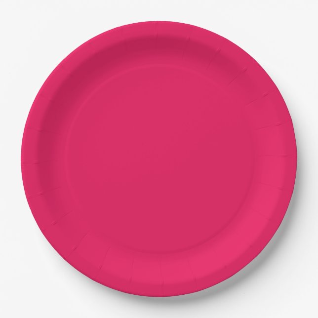Plato De Papel Color Rosa (Anverso)