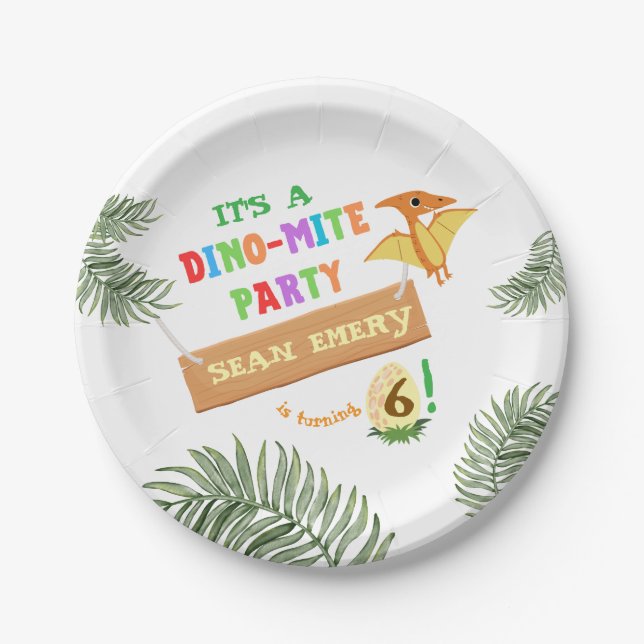 Plato De Papel Color ruar: Impresionante invitación de cumpleaños (Anverso)