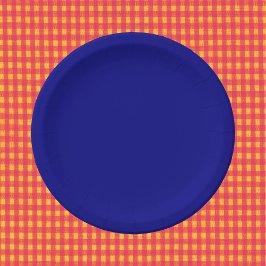 Plato De Papel Color sólido azul marino