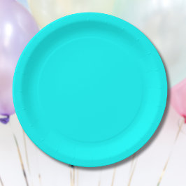 Plato De Papel Color sólido azul neón | Clásica