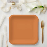 Plato De Papel Color sólido retro moderno Naranja<br><div class="desc">Color sólido retro moderno Naranja. Un lavado magnífico de color sólido. Impresionante sombra vintage de naranja con especias.</div>