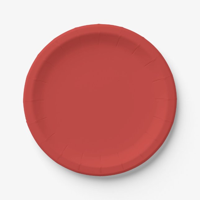 Plato De Papel Color sólido rojo navidad (Anverso)