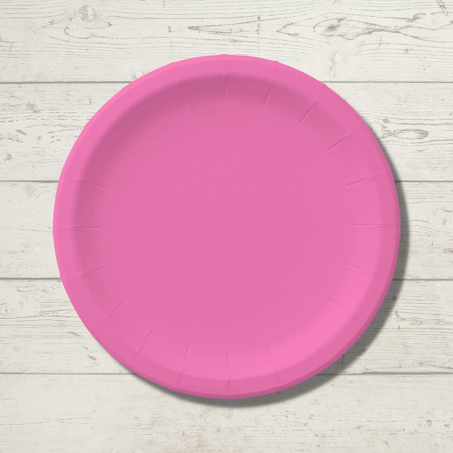 Plato De Papel Color sólido rosa caliente (Subido por el creador)