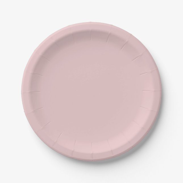 Plato De Papel Color sólido rosado Rosa (Anverso)