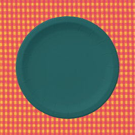 Plato De Papel Color sólido Verde azulado oscuro