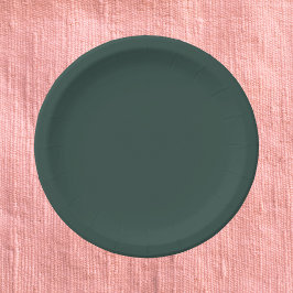 Plato De Papel Color sólido verde de caza