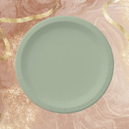 Plato De Papel Color sólido verde Laurel