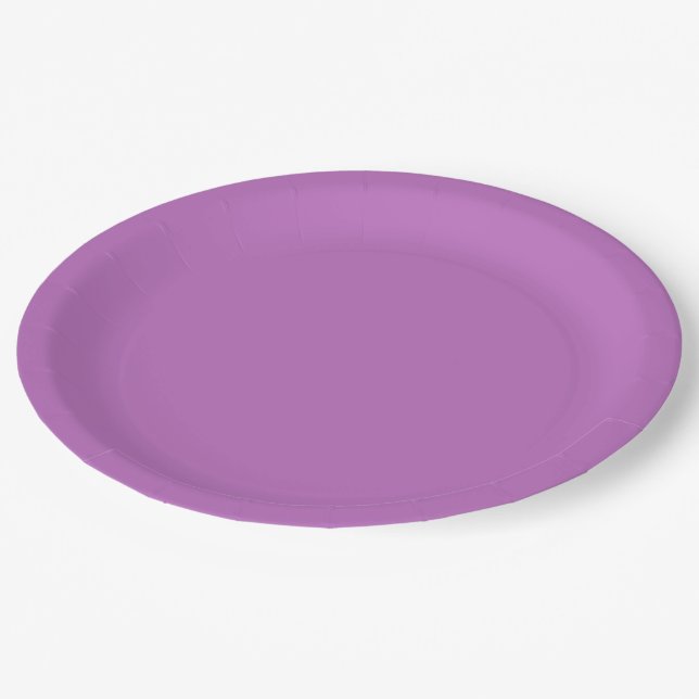 Plato De Papel Color sólido violeta púrpura (Angular)