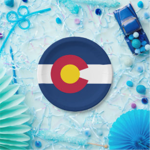 Plato De Papel Colorado: La bandera del estado centenario de EE. 
