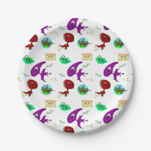 Plato De Papel Colorante de dinosaurios de placas de papel