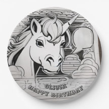 Colorante de unicornio personalizado en placa de p