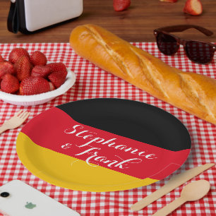 Plato De Papel Colores de la bandera de Alemania para boda