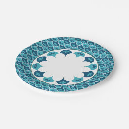 Plato De Papel Colores de Personalizado de patrón floral de vieir