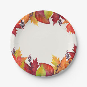 Plato De Papel Colores del otoño