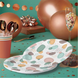 Plato De Papel Colores Pastel Formas orgánicas Patrón sin problem