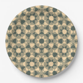 Plato De Papel Colorful Checker Diamond Plaid Pattern