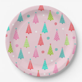 Plato De Papel Colorful Christmas Plates