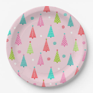 Plato De Papel Colorful Christmas Plates