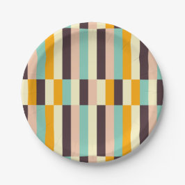 Plato De Papel Colorful geometric pattern with vertical stripes 