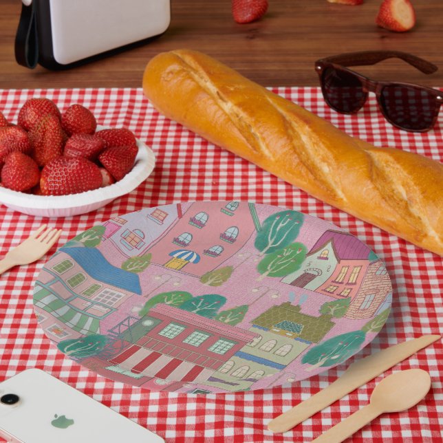 Plato De Papel Colorful Illustrated Paper Plates (Picnic)