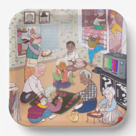 Plato De Papel Colorful Illustrated Paper Plates  