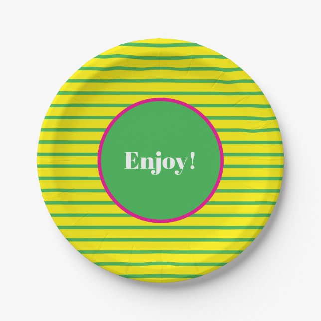 Plato De Papel Colorful Party Paper Plates (Anverso)