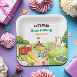 Plato De Papel Colorful Playground Birthday Party 