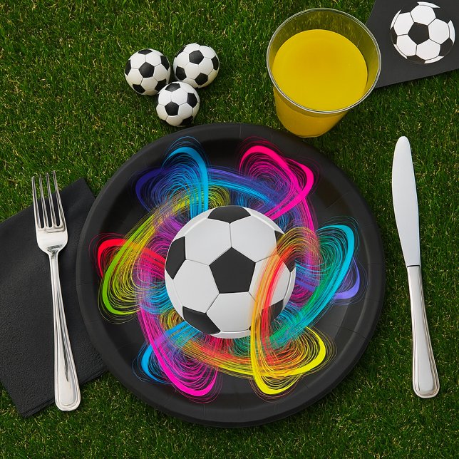 Plato De Papel Colorful Soccer Ball Paper Plates (Subido por el creador)
