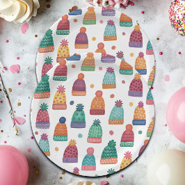 Plato De Papel Colorful Woolly Hats Winter
